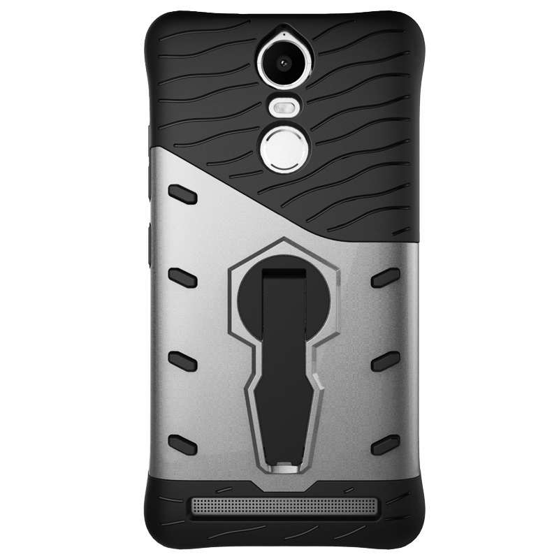 For Lenovo K5 Note Shock-Resistant 360 Degree Spin Tough Armor TPU+PC Combination Cas ... (Silver)