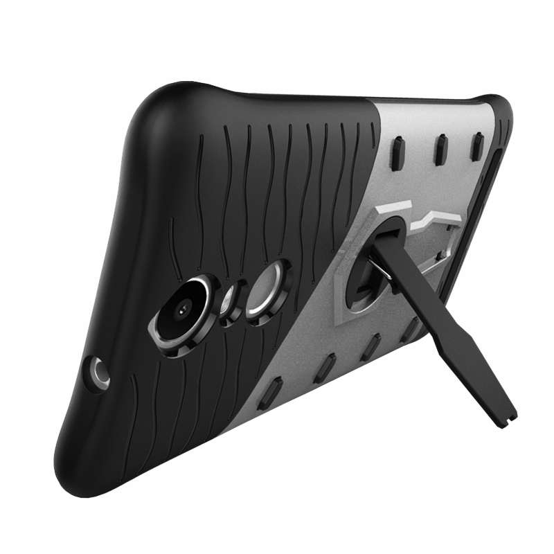 For Lenovo K5 Note Shock-Resistant 360 Degree Spin Tough Armor TPU+PC Combination Cas ... (Silver)