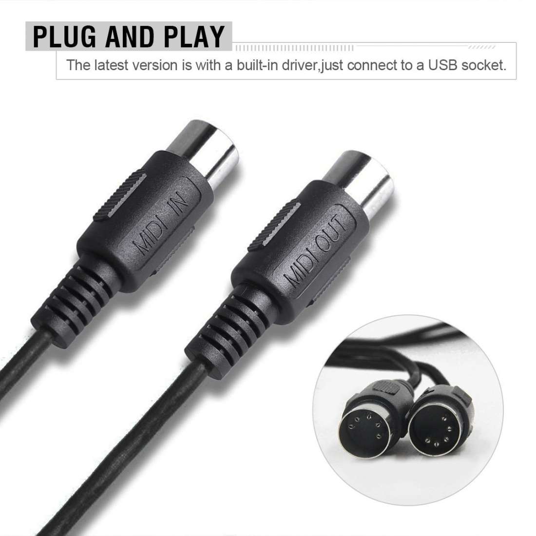 WERSI UM-18 USB MIDI Cable MidiPort Midi Cable Electric Piano Electronic Drum Music Edit ... (Red)