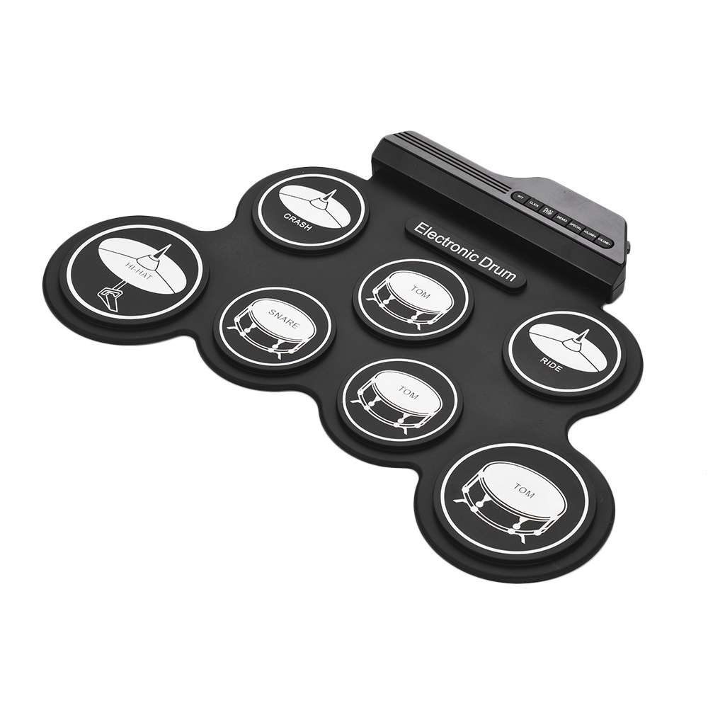 Portable Silicone Hand Roll USB Electronic Drum, Black Icon Version