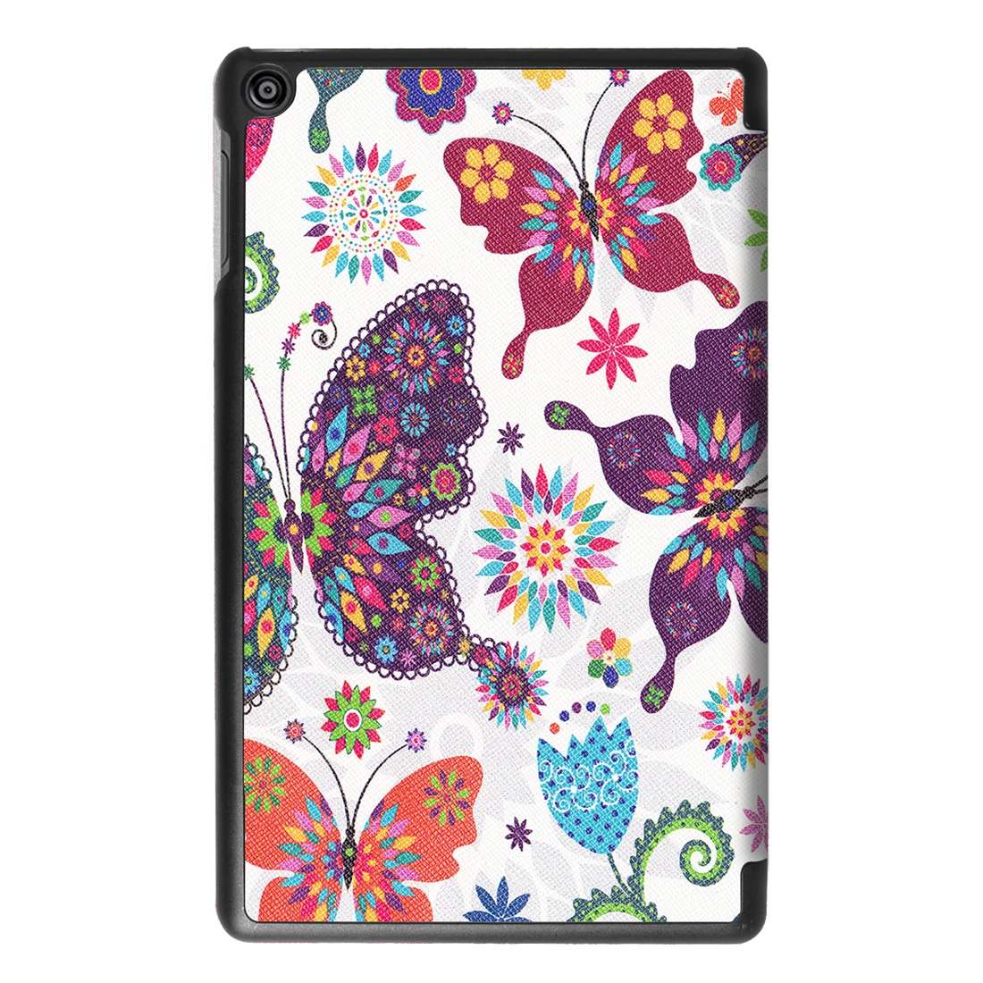 For Amazon Fire HD 8 (2017) Butterfly Pattern Horizontal Deformation Flip Leather Case with Three-