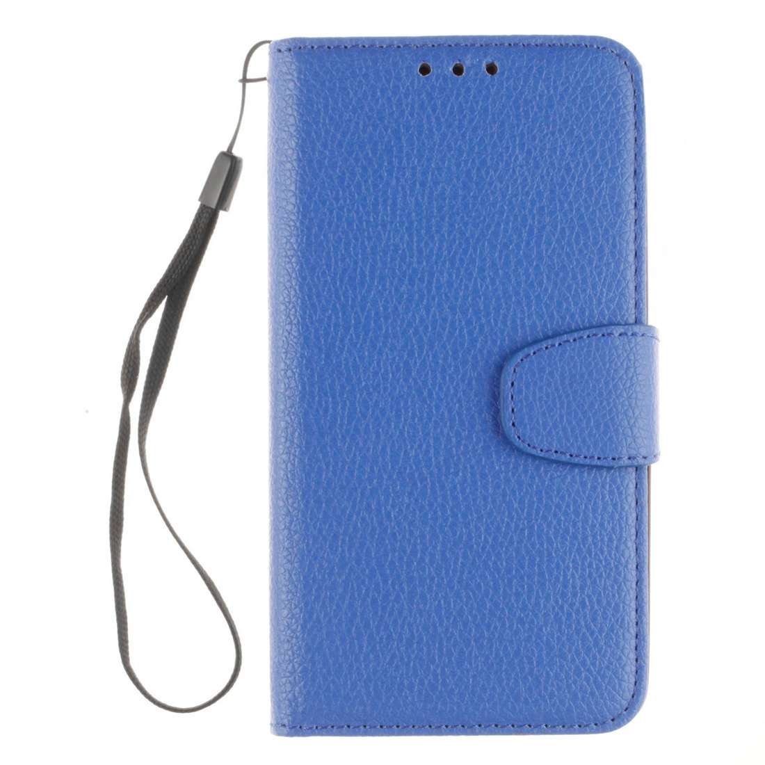 For Microsoft Lumia 640 Litchi Texture Horizontal Flip Leather Case with Holder & Card ... (Blue)