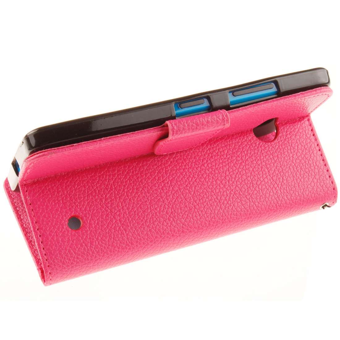 For Microsoft Lumia 640 Litchi Texture Horizontal Flip Leather Case with Holder & Ca ... (Magenta)