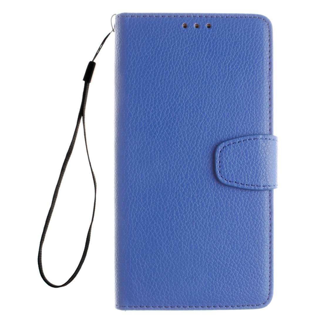 For Microsoft Lumia 640 XL Litchi Texture Horizontal Flip Leather Case with Holder & Ca ... (Blue)