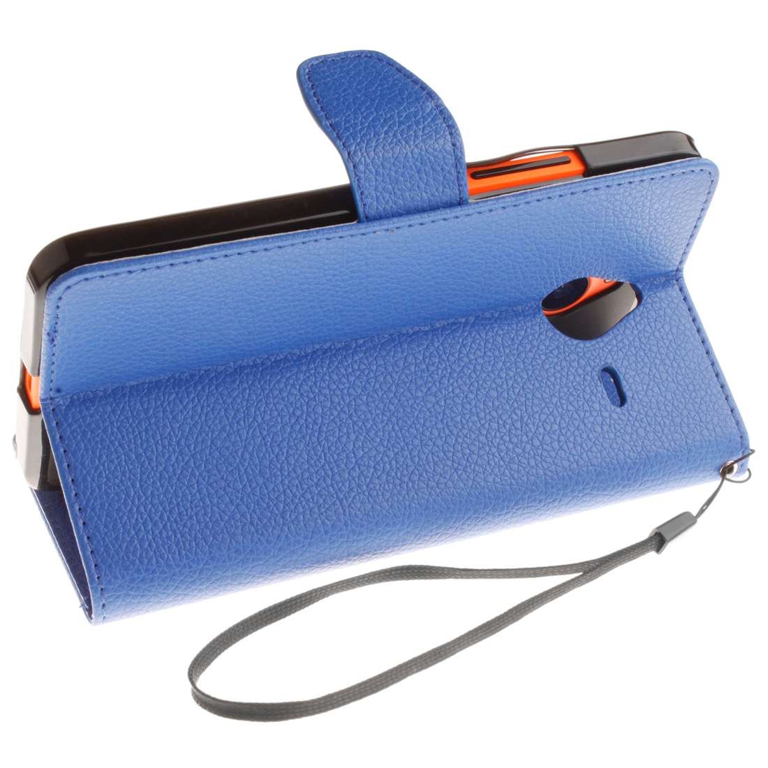 For Microsoft Lumia 640 XL Litchi Texture Horizontal Flip Leather Case with Holder & Ca ... (Blue)