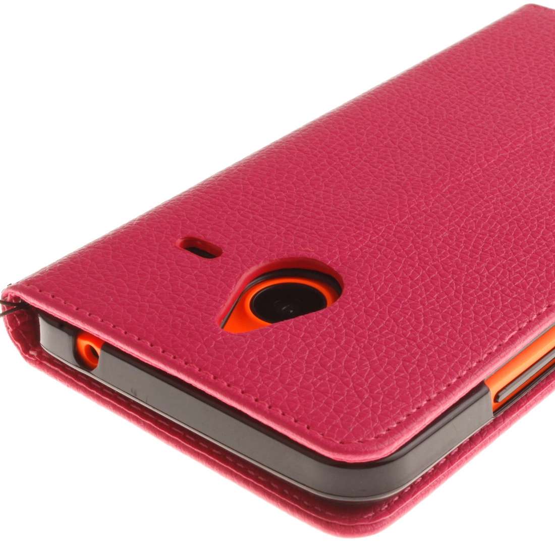 For Microsoft Lumia 640 XL Litchi Texture Horizontal Flip Leather Case with Holder & ... (Magenta)