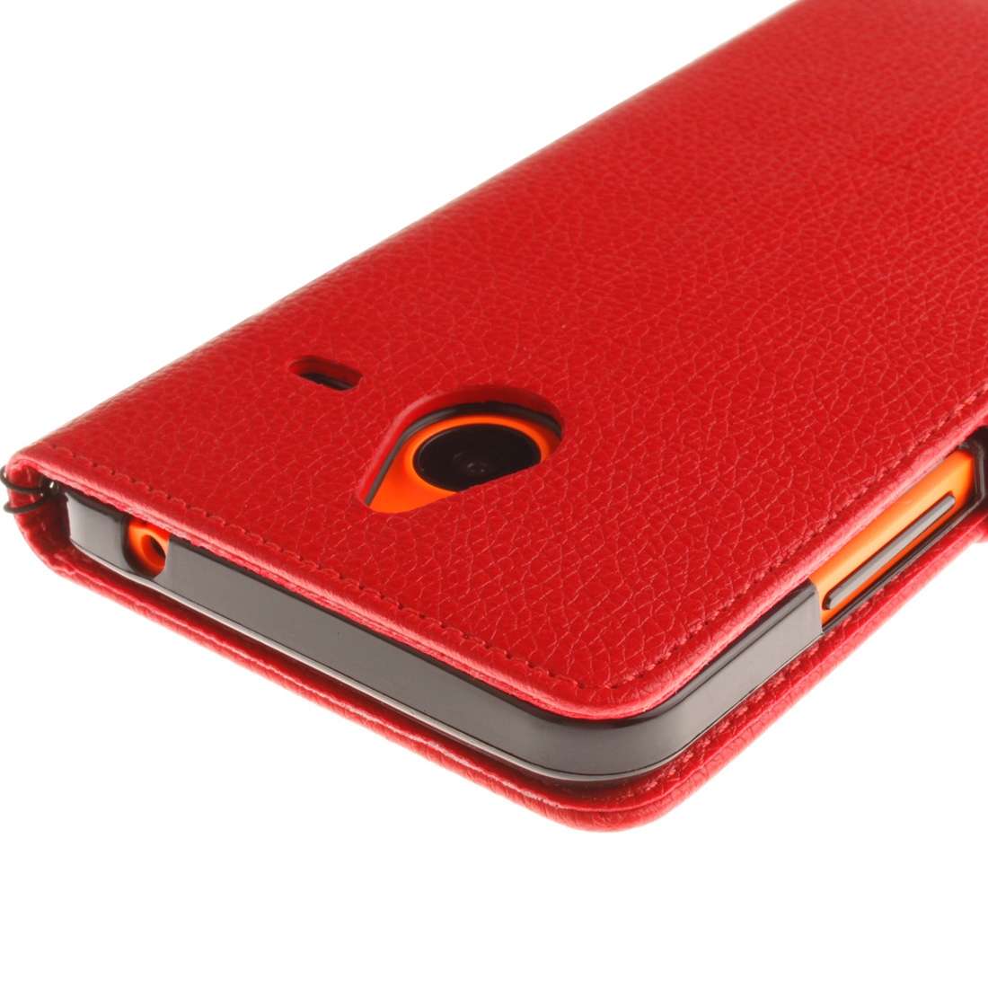 For Microsoft Lumia 640 XL Litchi Texture Horizontal Flip Leather Case with Holder & Car ... (Red)