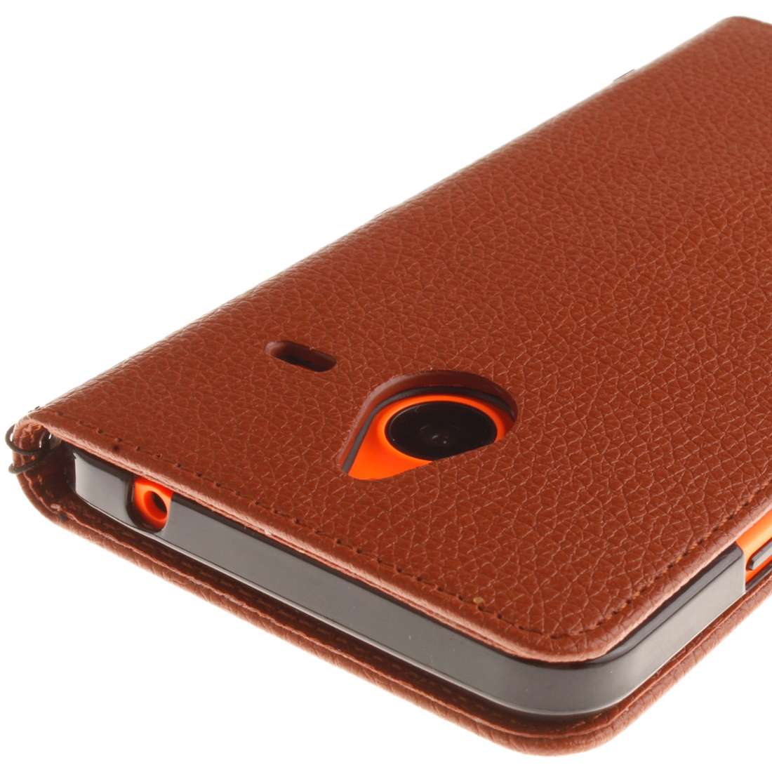 For Microsoft Lumia 640 XL Litchi Texture Horizontal Flip Leather Case with Holder & C ... (Brown)