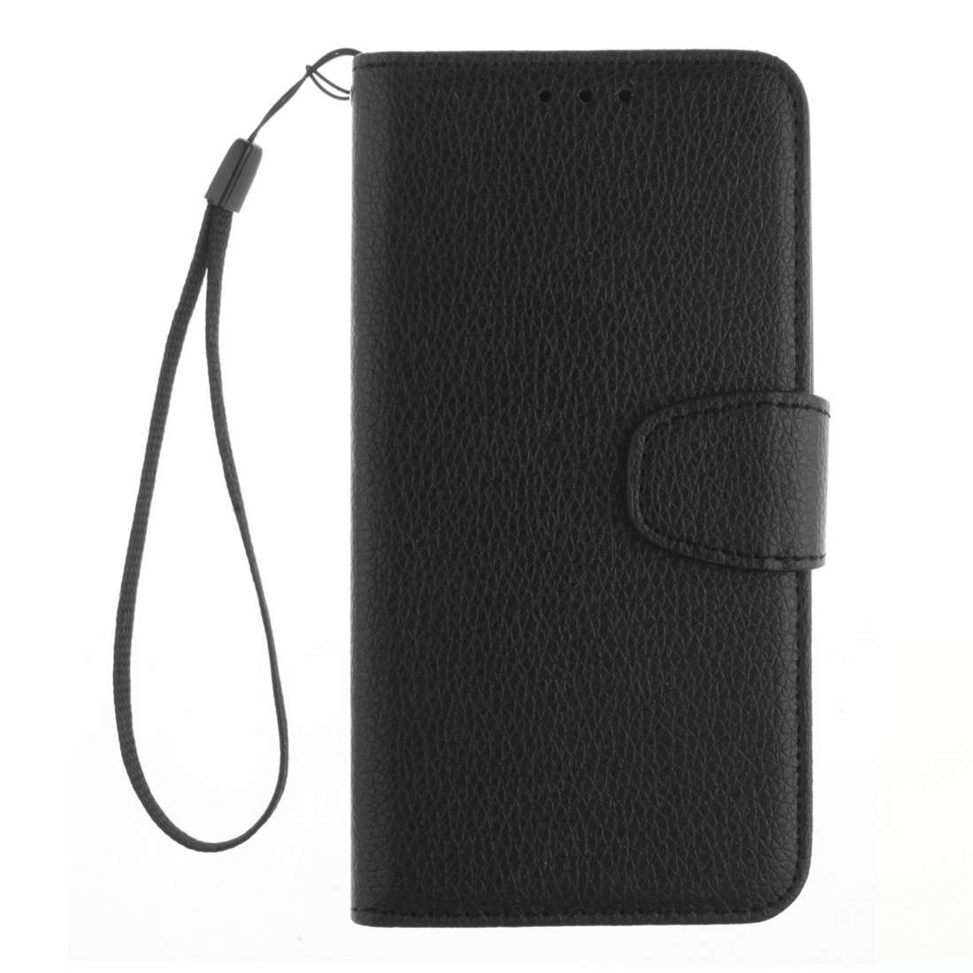 For Microsoft Lumia 535 Litchi Texture Horizontal Flip Leather Case with Holder & Card ... (Black)