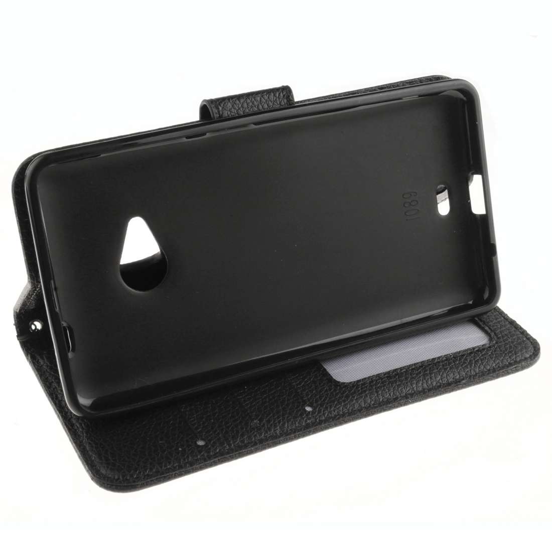 For Microsoft Lumia 535 Litchi Texture Horizontal Flip Leather Case with Holder & Card ... (Black)