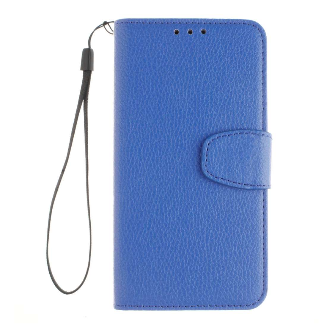 For Microsoft Lumia 535 Litchi Texture Horizontal Flip Leather Case with Holder & Card ... (Blue)