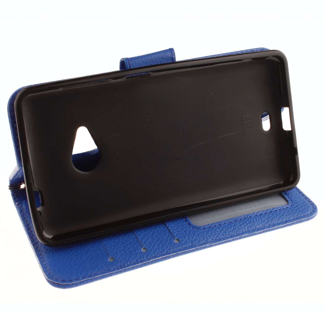 For Microsoft Lumia 535 Litchi Texture Horizontal Flip Leather Case with Holder & Card ... (Blue)