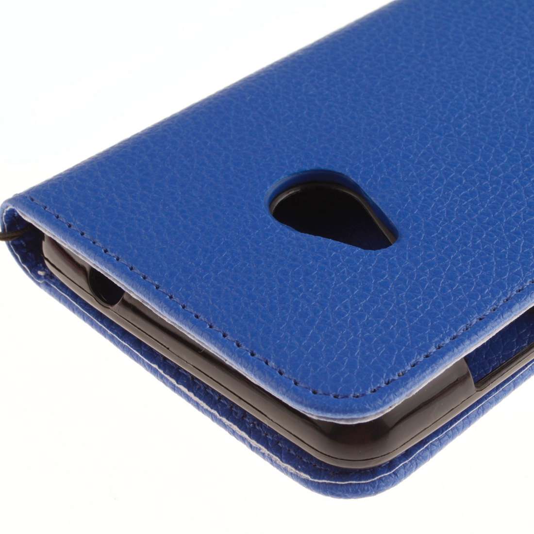 For Microsoft Lumia 535 Litchi Texture Horizontal Flip Leather Case with Holder & Card ... (Blue)