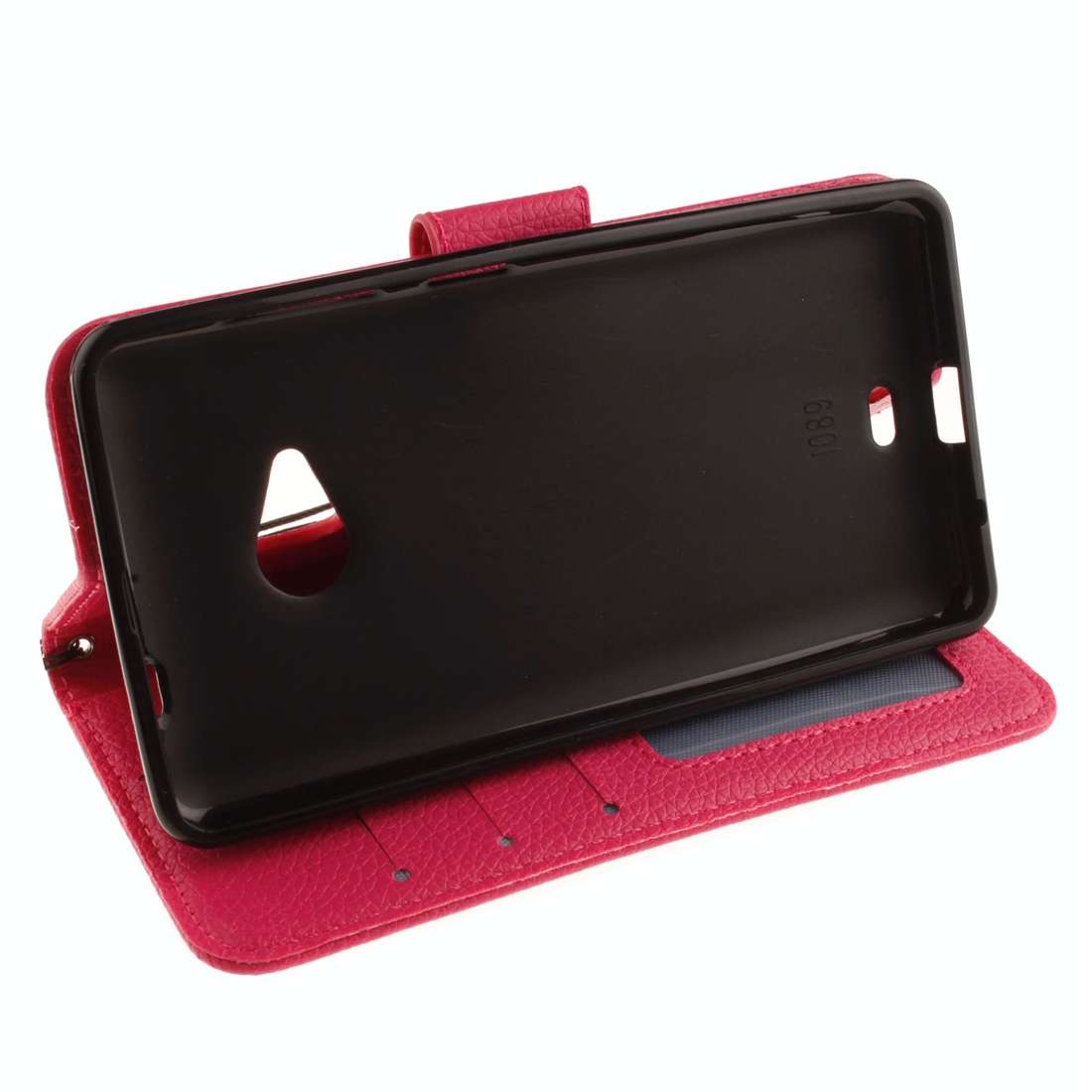 For Microsoft Lumia 535 Litchi Texture Horizontal Flip Leather Case with Holder & Ca ... (Magenta)