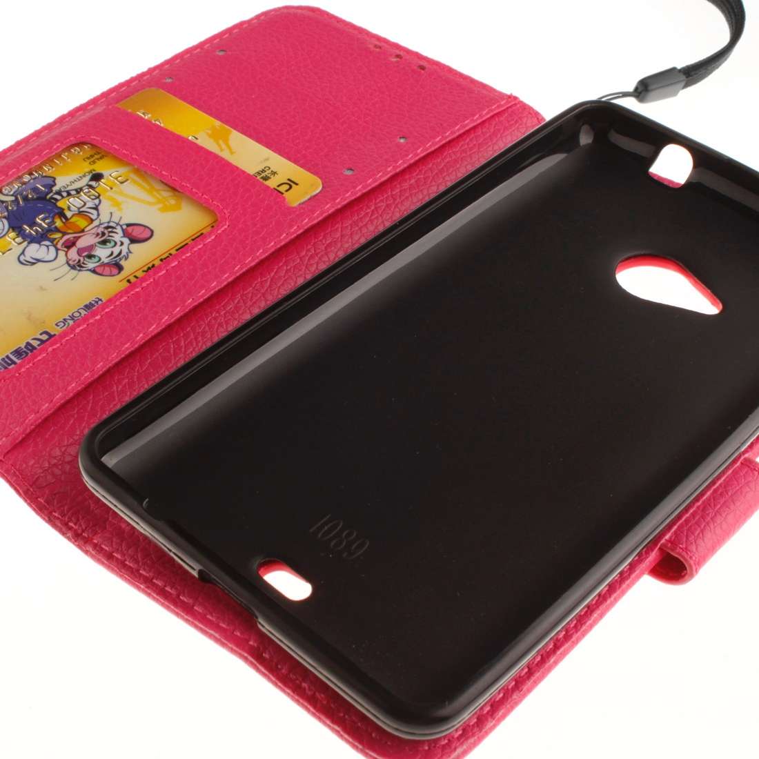 For Microsoft Lumia 535 Litchi Texture Horizontal Flip Leather Case with Holder & Ca ... (Magenta)