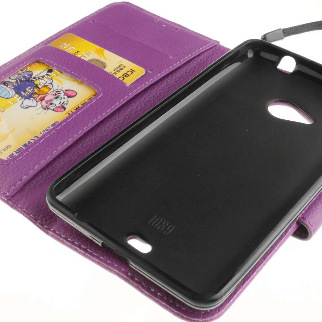For Microsoft Lumia 535 Litchi Texture Horizontal Flip Leather Case with Holder & Car ... (Purple)