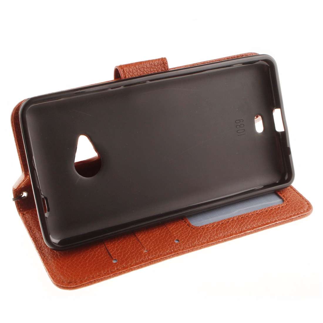 For Microsoft Lumia 535 Litchi Texture Horizontal Flip Leather Case with Holder & Card ... (Brown)