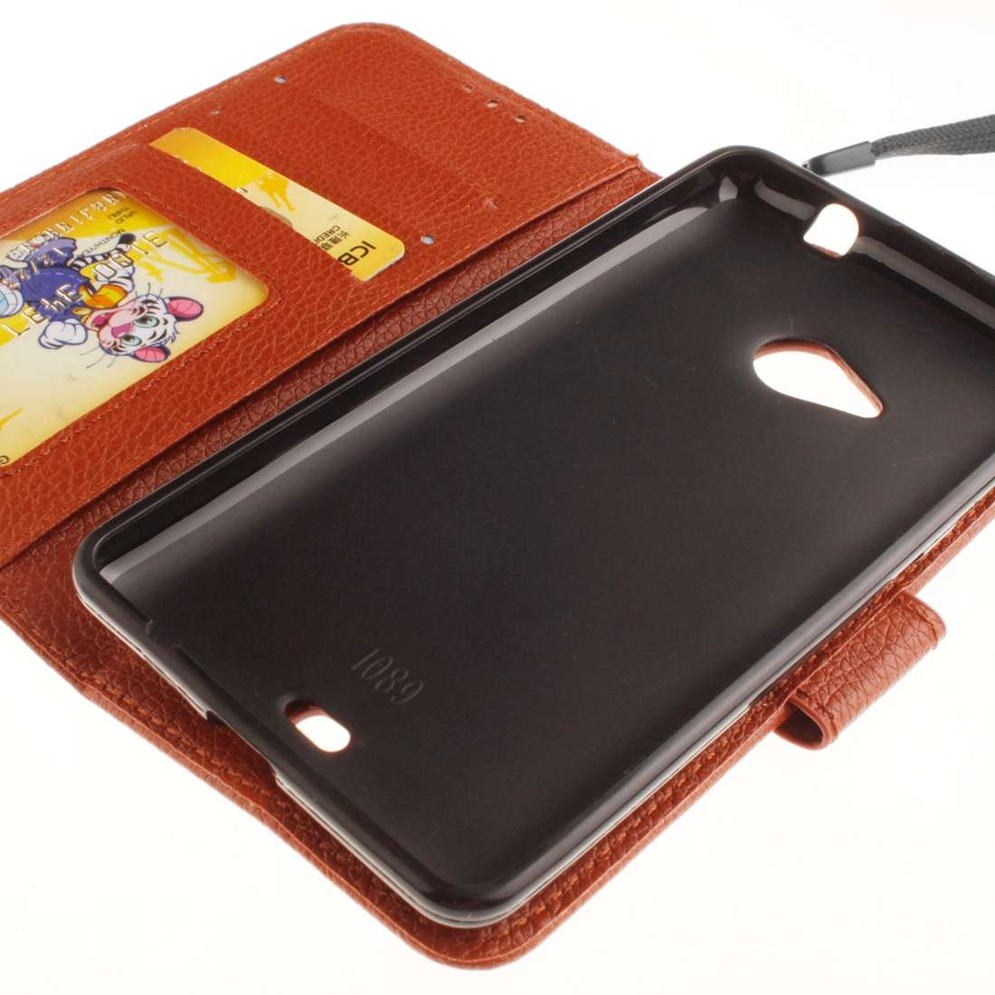 For Microsoft Lumia 535 Litchi Texture Horizontal Flip Leather Case with Holder & Card ... (Brown)
