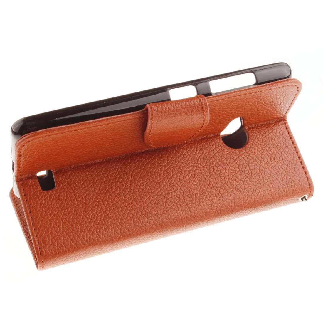 For Microsoft Lumia 535 Litchi Texture Horizontal Flip Leather Case with Holder & Card ... (Brown)