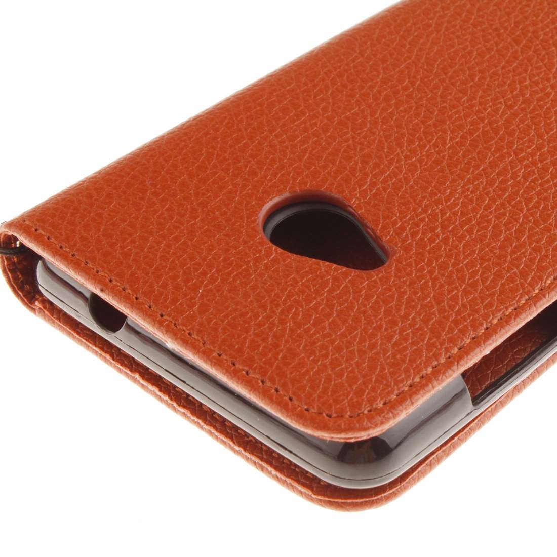 For Microsoft Lumia 535 Litchi Texture Horizontal Flip Leather Case with Holder & Card ... (Brown)