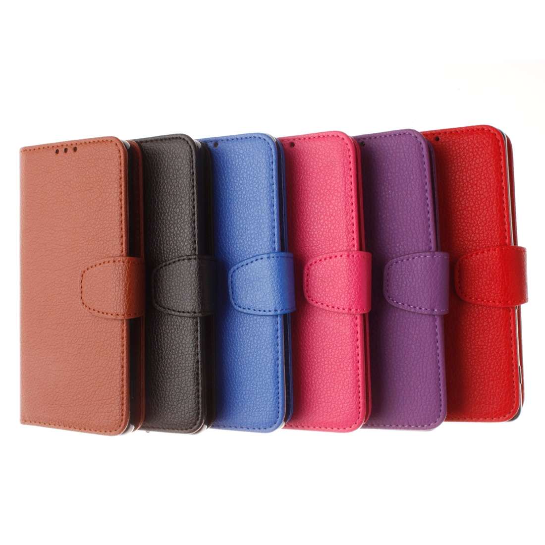 For Microsoft Lumia 535 Litchi Texture Horizontal Flip Leather Case with Holder & Ca ... (Magenta)