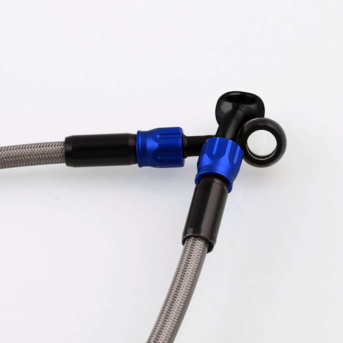Motorcycle Modified Accessories Universal Steel Wire Braided High Temperature Resistanc ... (Blue)