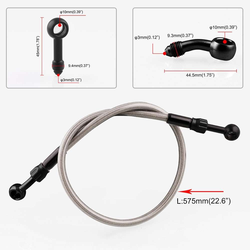 Motorcycle Modified Accessories Universal Steel Wire Braided High Temperature Resistanc ... (Blue)