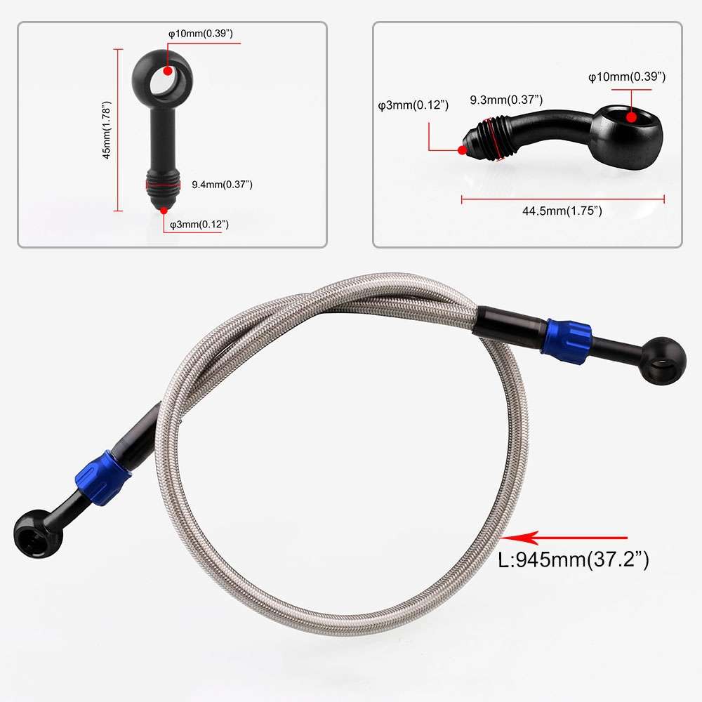Motorcycle Modified Accessories Universal Steel Wire Braided High Temperature Resistanc ... (Blue)