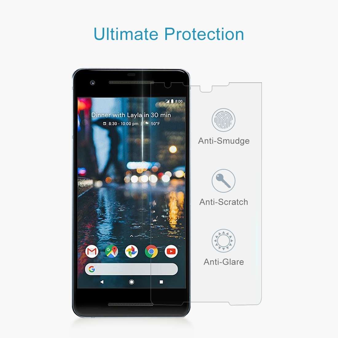 50 PCS for Google Pixel 2 0.26mm 9H Surface Hardness 2.5D Explosion-proof Tempered Glass Screen Fi