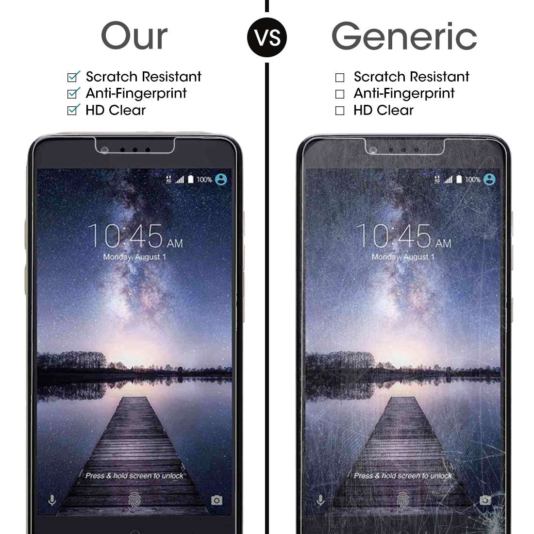 10 PCS for ZTE Zmax Pro 0.3mm 9H Surface Hardness Explosion-proof Non-full Screen Tempered Glass S