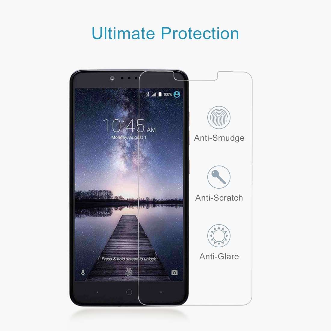 10 PCS for ZTE Zmax Pro 0.3mm 9H Surface Hardness Explosion-proof Non-full Screen Tempered Glass S