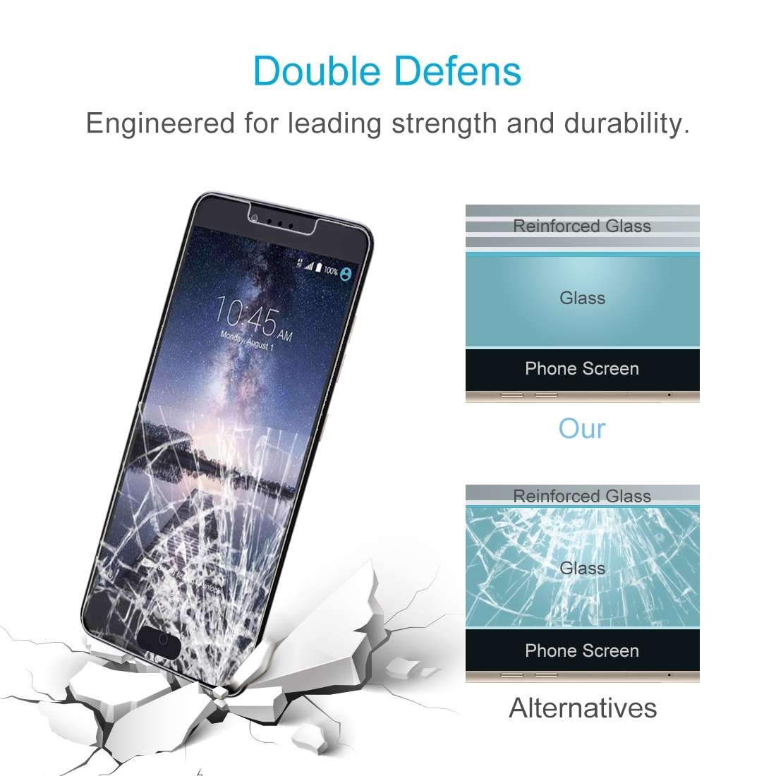 10 PCS for ZTE Zmax Pro 0.3mm 9H Surface Hardness Explosion-proof Non-full Screen Tempered Glass S