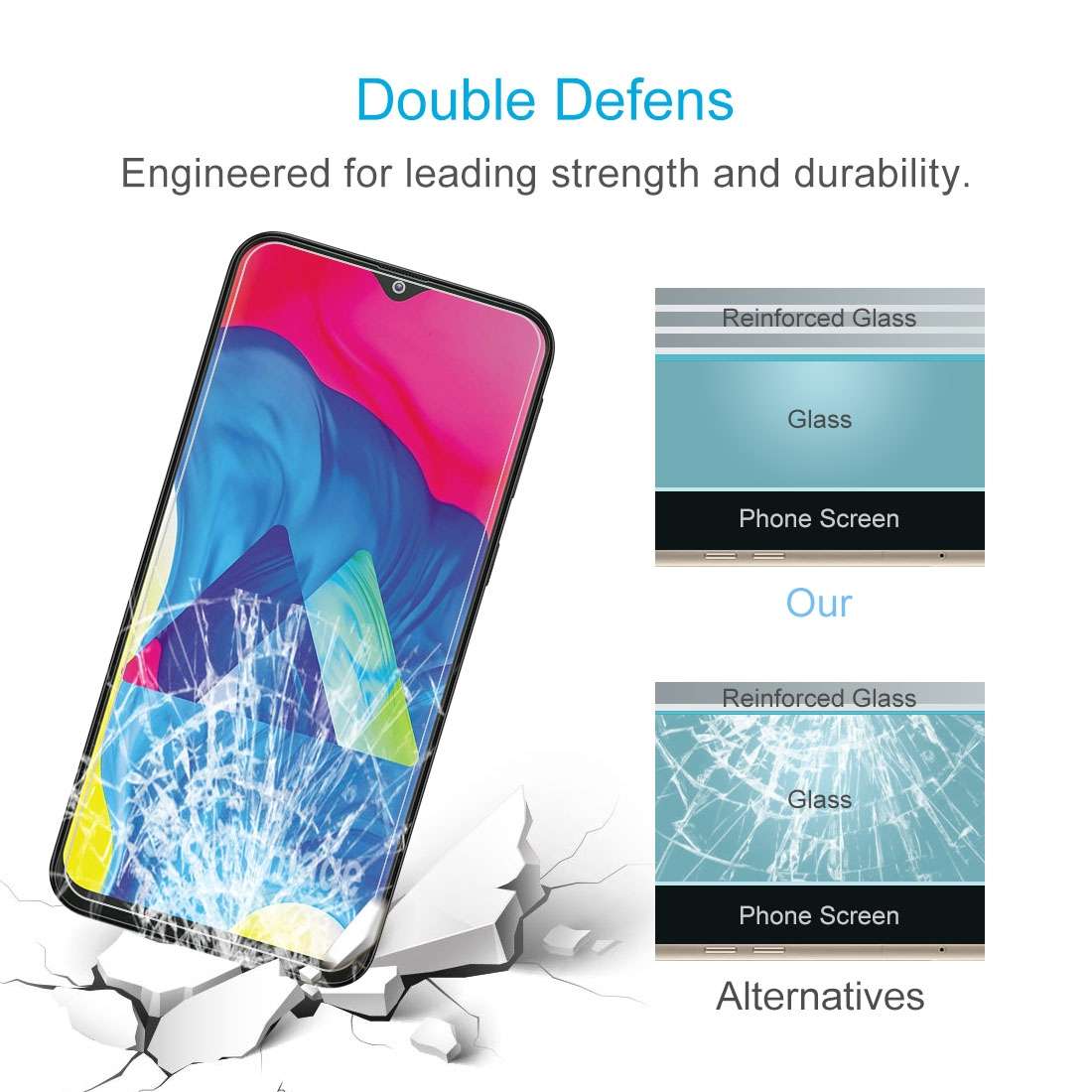 10 PCS 0.26mm 9H 2.5D Tempered Glass Film for Galaxy M10