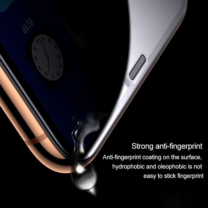 For iPhone XS / X Titanium Alloy Edge Full Coverage Front + Back Tempered Glass Screen ... (Black)