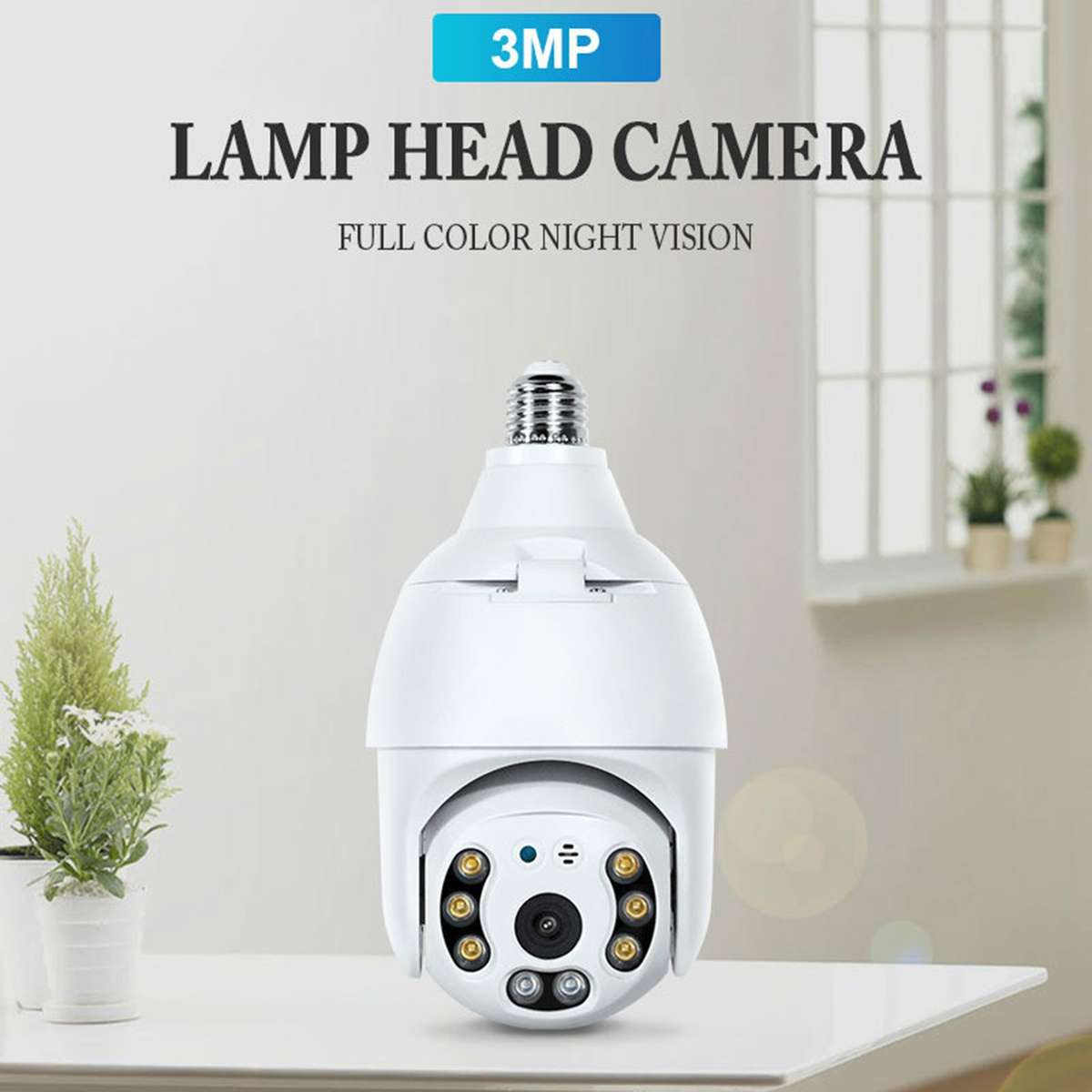 DP18 3.0MP Smart WiFi 1080P HD Outdoor Network Light Bulb Camera, Support Infrared Night Vision &
