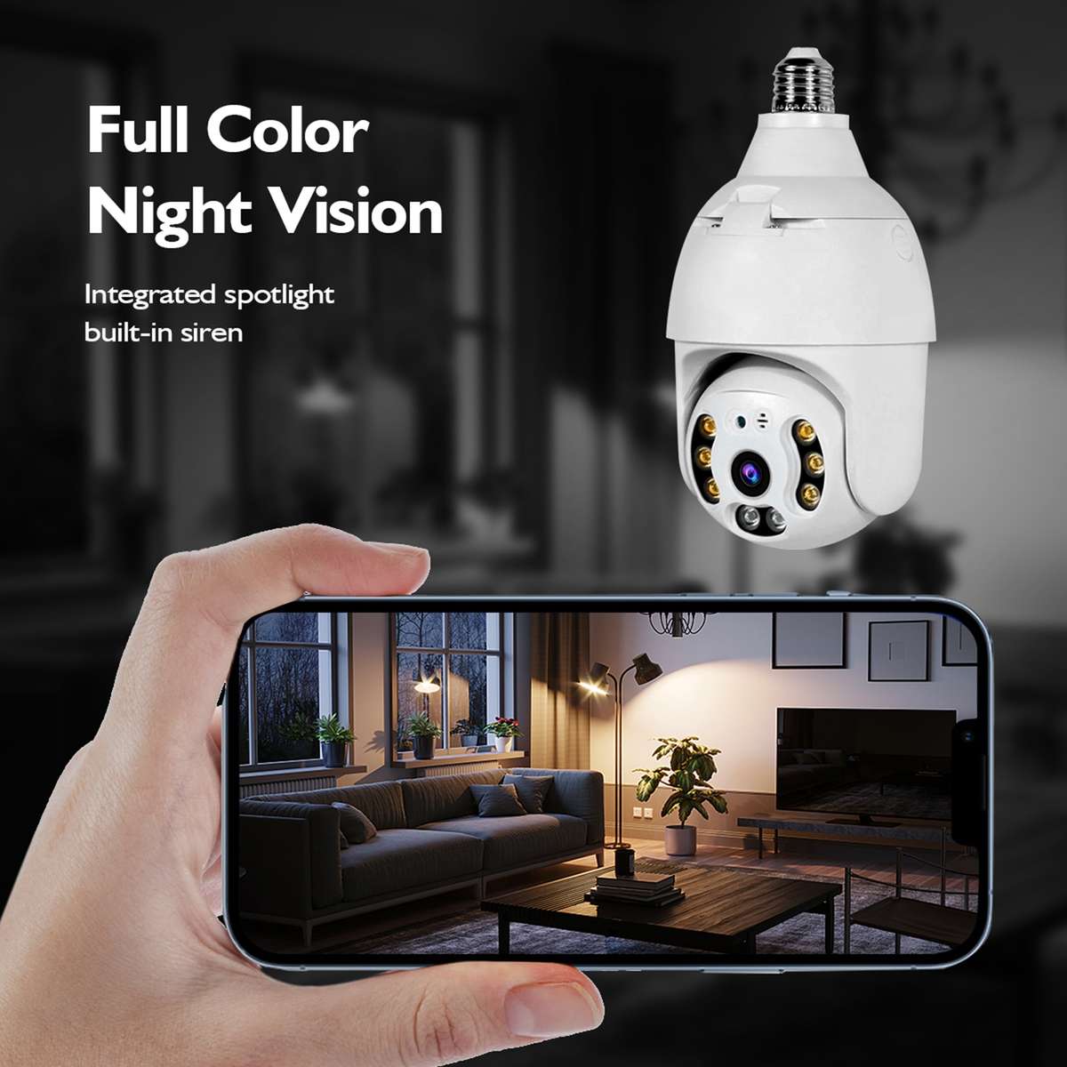 DP18 3.0MP Smart WiFi 1080P HD Outdoor Network Light Bulb Camera, Support Infrared Night Vision &