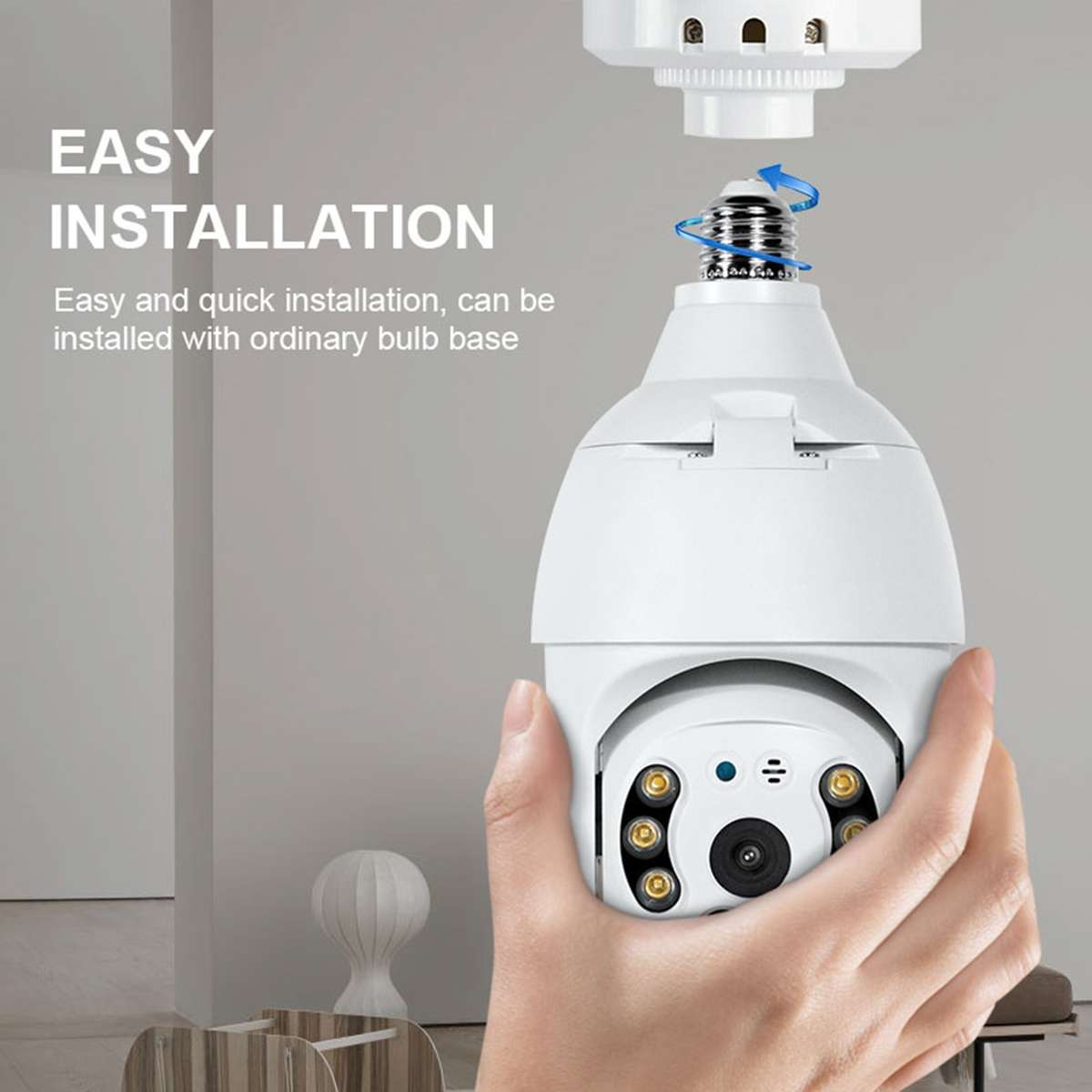 DP18 3.0MP Smart WiFi 1080P HD Outdoor Network Light Bulb Camera, Support Infrared Night Vision &