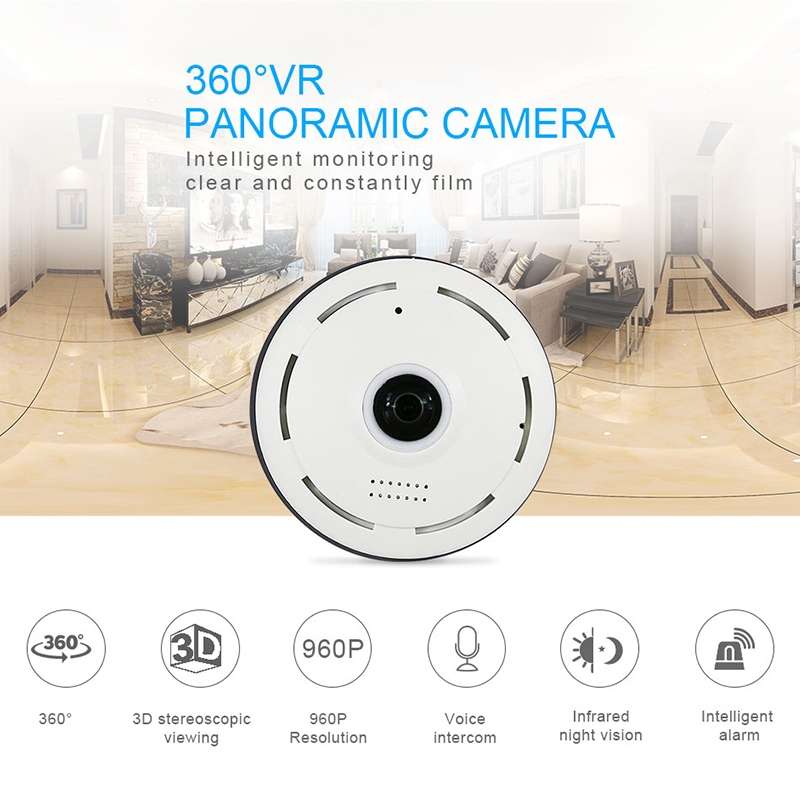 360EyeS EC10-I6 360 Degree HD Network Panoramic Camera with TF Card Slot ,Support Mobi ... (White)