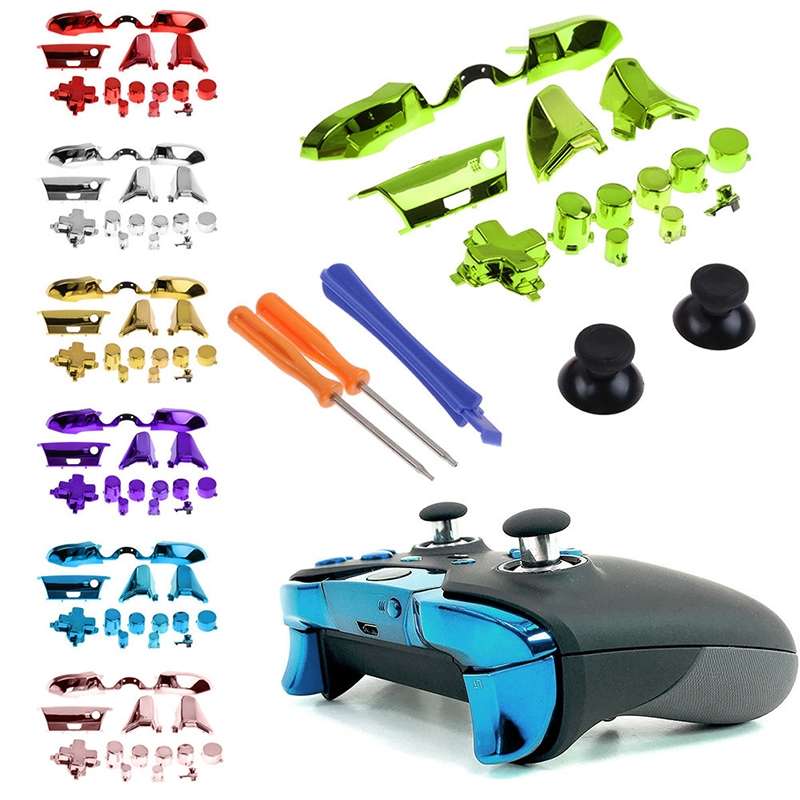 Full Set Game Controller Handle Small Fittings with Screwdriver for Xbox One ELITE(Silver)