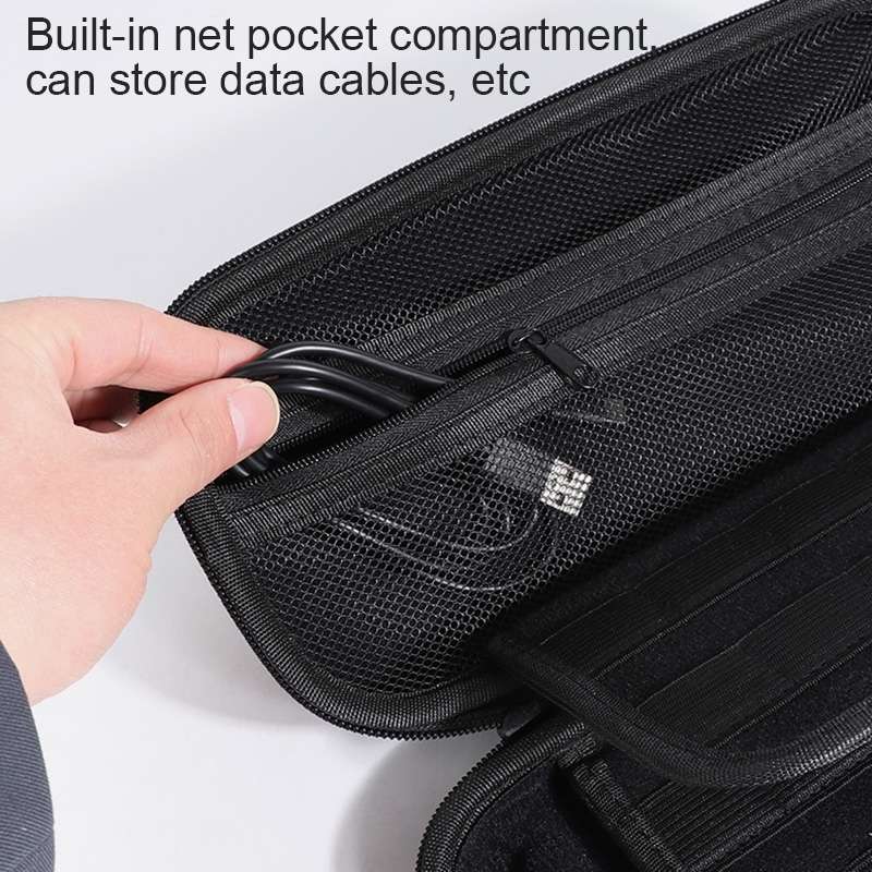 Portable EVA Storage Bag Protective Case Handbag with Holder Function for Nintendo ... (Black Red)