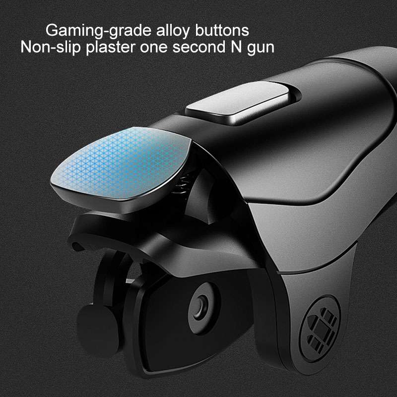 Non-slip Alloy Separable Button Mobile Phone Game Shooting Gamepad, Support Burst Mode ... (Black)