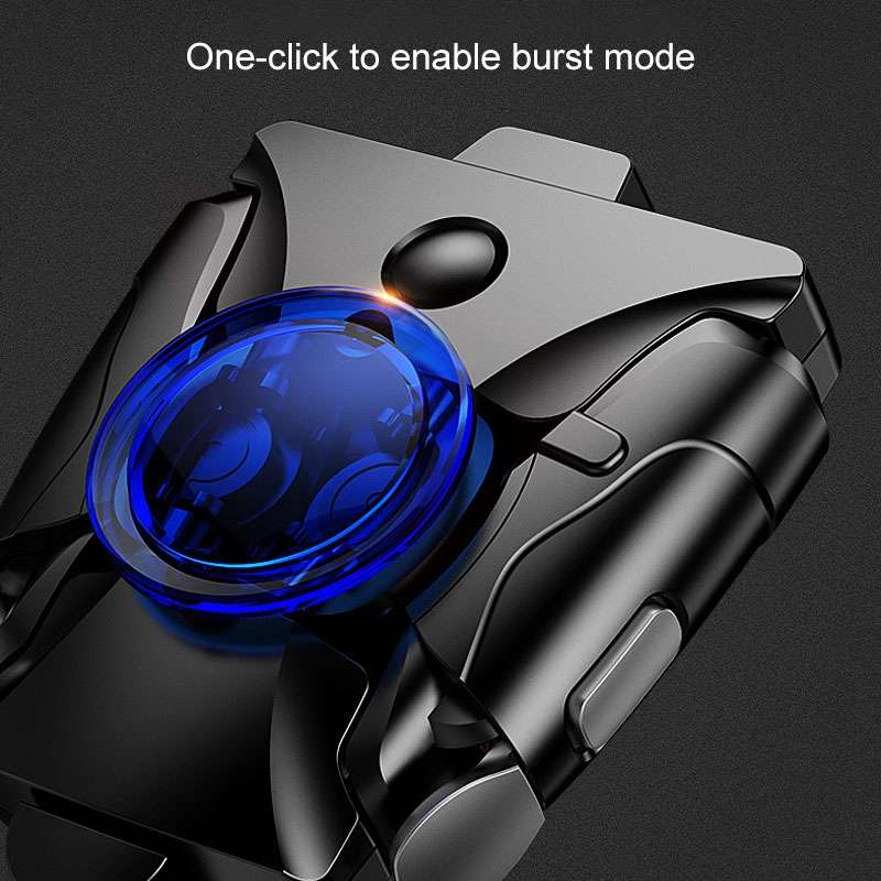 Non-slip Alloy Separable Button Mobile Phone Game Shooting Gamepad, Support Burst Mode ... (Black)