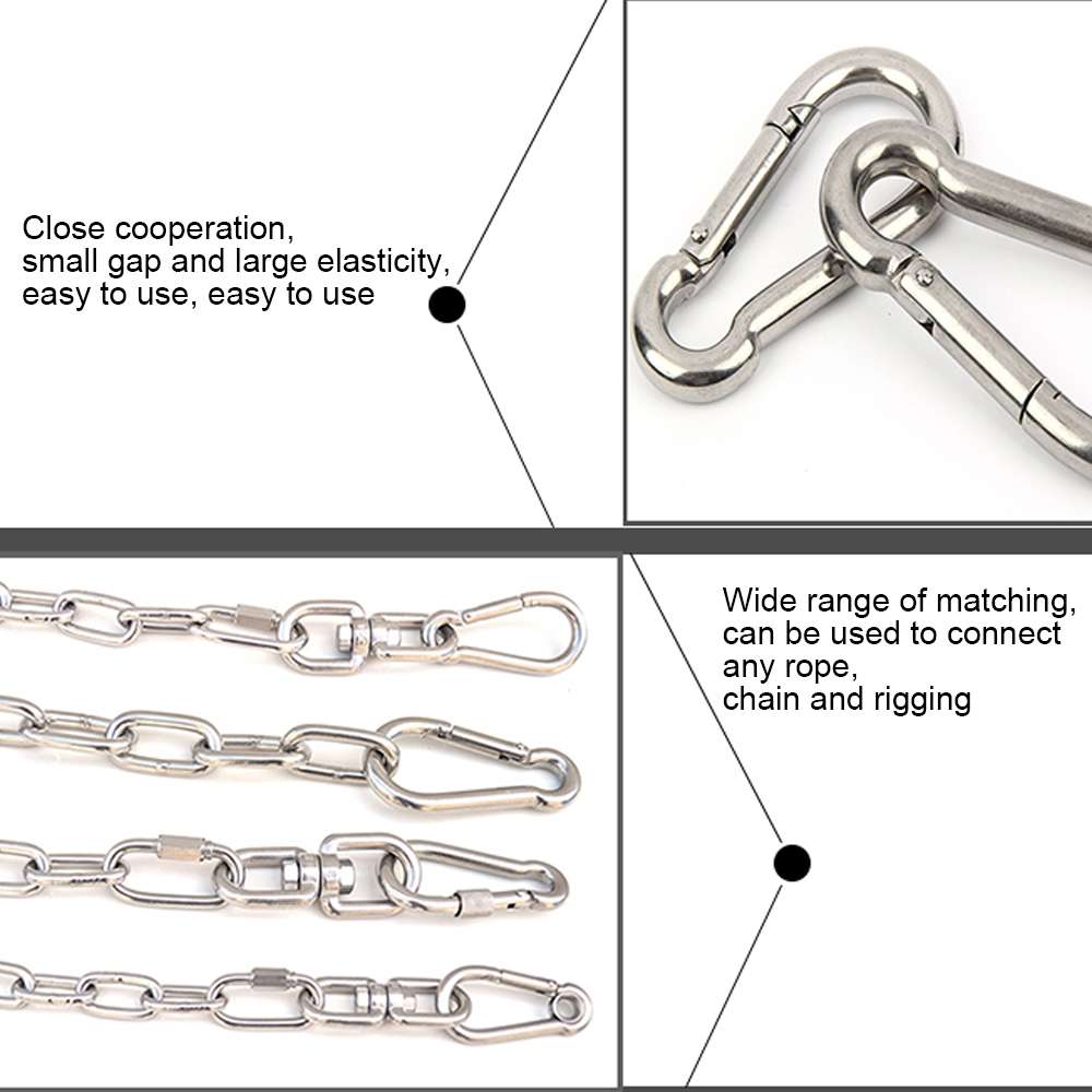M10 Stainless Steel Carabiner Spring Hook Multi-tool Mountaineering Buckle Lock Camping Hook Rope,