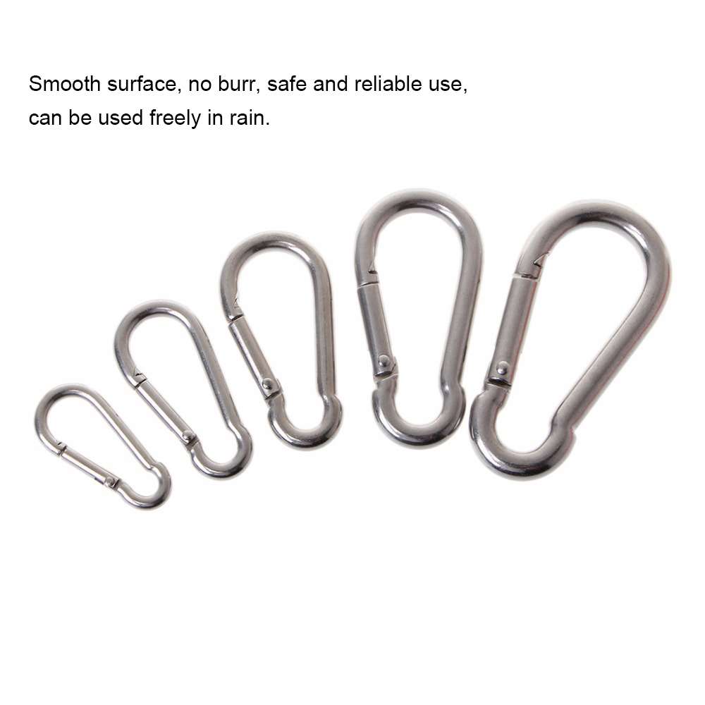 M10 Stainless Steel Carabiner Spring Hook Multi-tool Mountaineering Buckle Lock Camping Hook Rope,