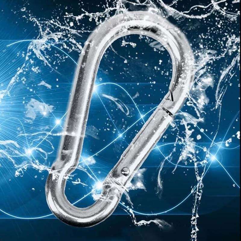 M10 Stainless Steel Carabiner Spring Hook Multi-tool Mountaineering Buckle Lock Camping Hook Rope,
