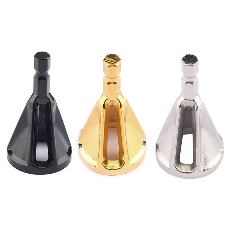 Chamfer Stainless Steel Deburring External Chamfer Tool Hexagonal Handle Three-slot Chamfer (Black)