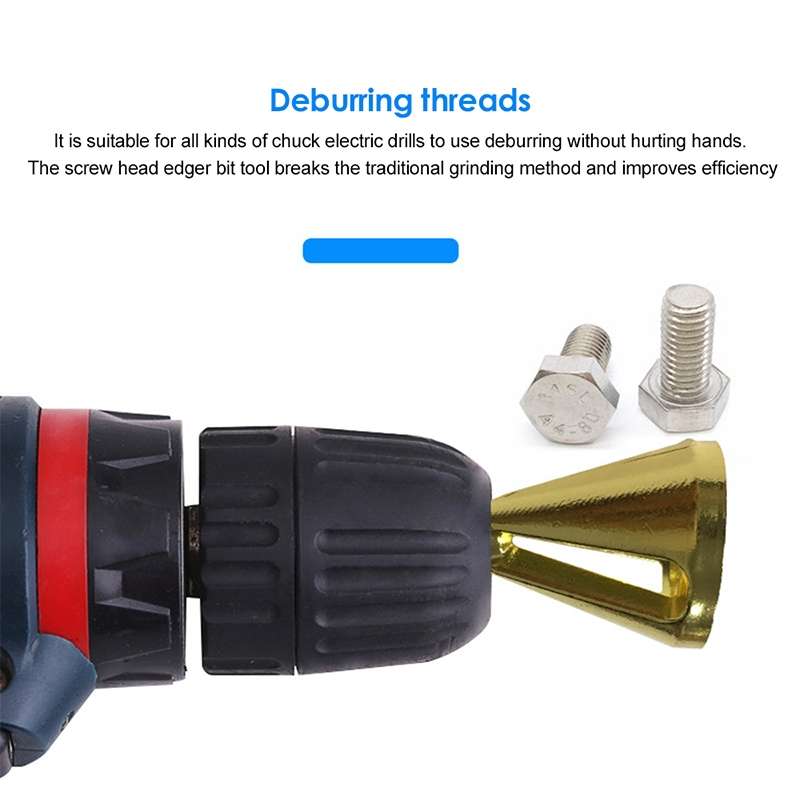 Chamfer Stainless Steel Deburring External Chamfer Tool Hexagonal Handle Three-slot Chamfer (Black)