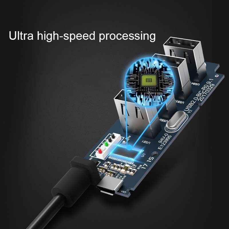 ORICO W5P-U3-30 4-Port USB 3.0 Desktop HUB with 30cm Micro USB Cable Power Supply(Black)