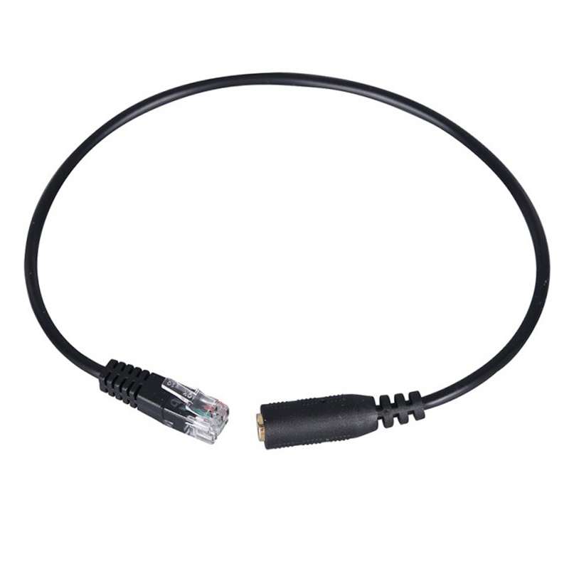 3.5mm Jack to RJ9 PC / Mobile Phones Headset to Office Phone Adapter Convertor Cable ... (Black)