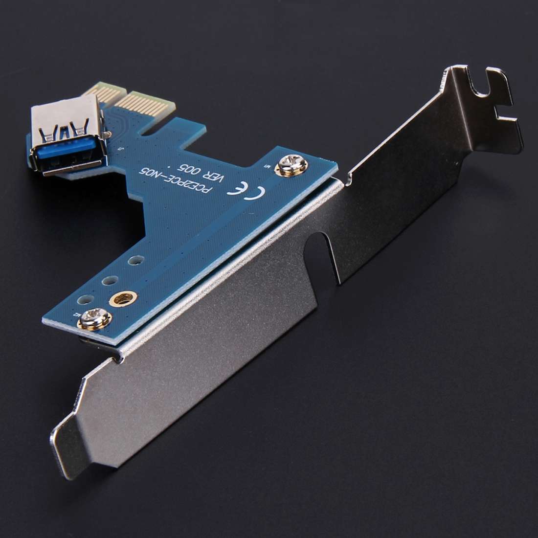 PCI-E 1 to 3 PCI Express 1 Slots Riser Card 3 PCI-E Slot Adapter PCI-E Port Multiplier ... (Blue)